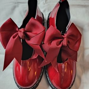 Paotmbu Red Patent Bow Mary Jane
